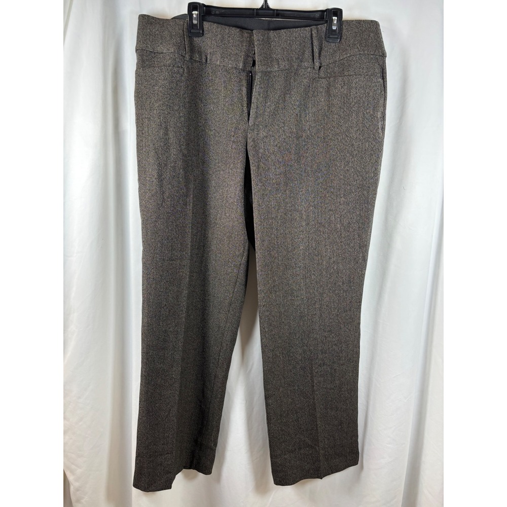 Nine West Curvy Bootcut Pants Womens 18 Brown Marled Textured Stretch Trousers